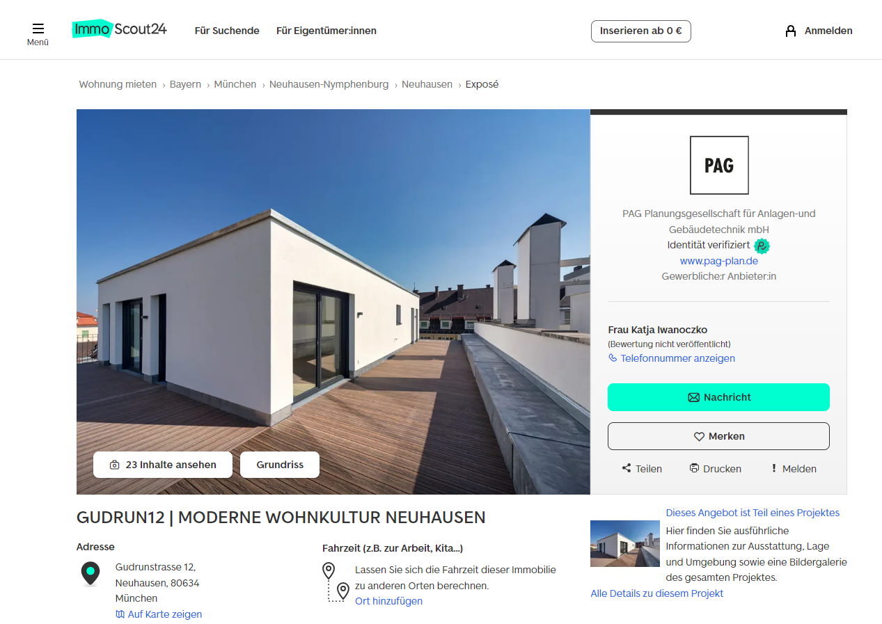property page on immobilienscout24.de