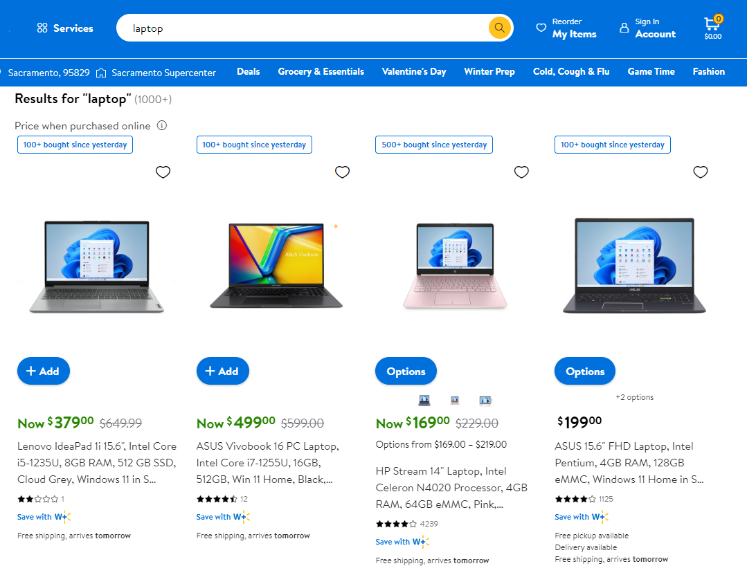 products on walmart search