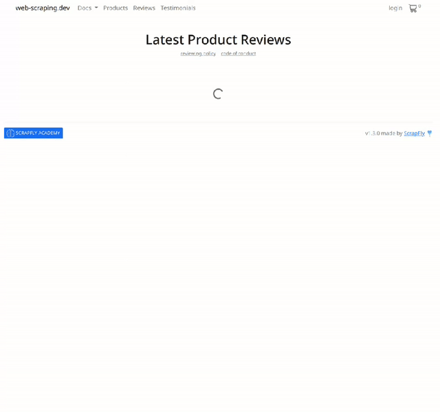 web scraping dev reviews page loading dynamically