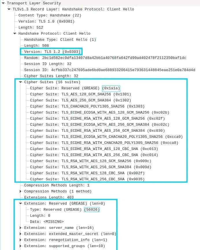 wireshark TLS fingerprint analysis