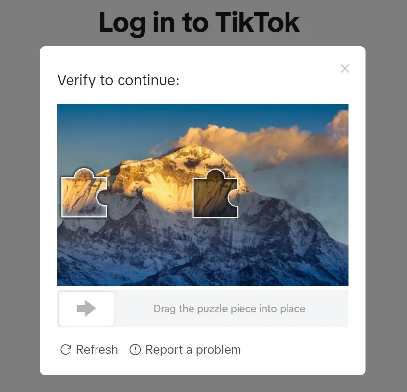 captcha on tiktok