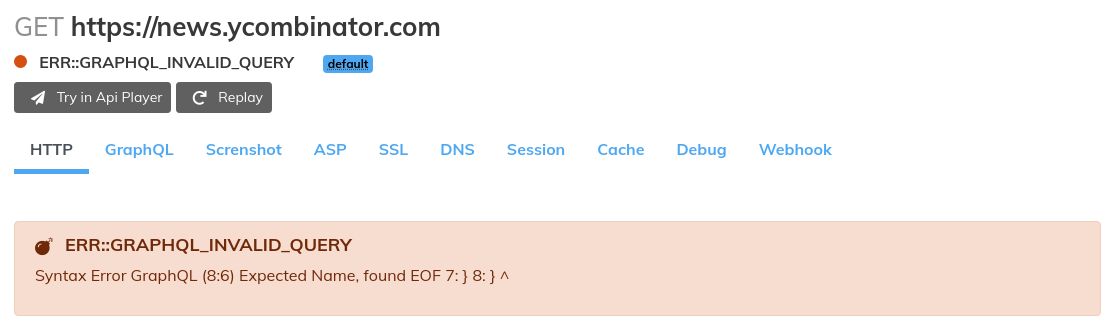 overview page of web interface